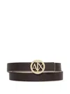 Armani Exchange Reversible Logo-buckle Belt In Brown