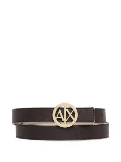 Armani Exchange Reversible Logo-buckle Belt In 브라운