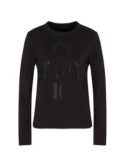 Armani Exchange Rhinestone-embellished Sweater In Black