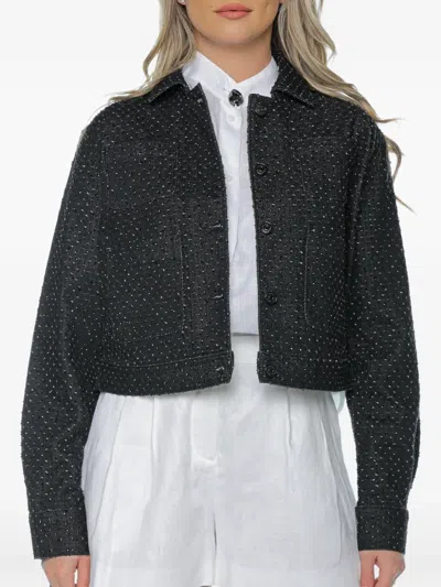 Armani Exchange Cropped-jacke Mit Strassverzierung In Transparent