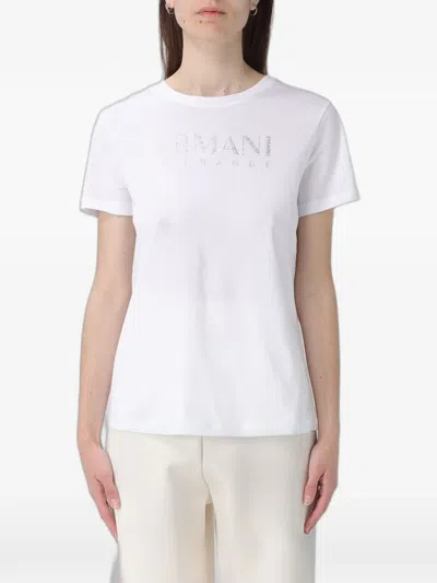 Armani Exchange Rhinestone-embellished T-shirt In White