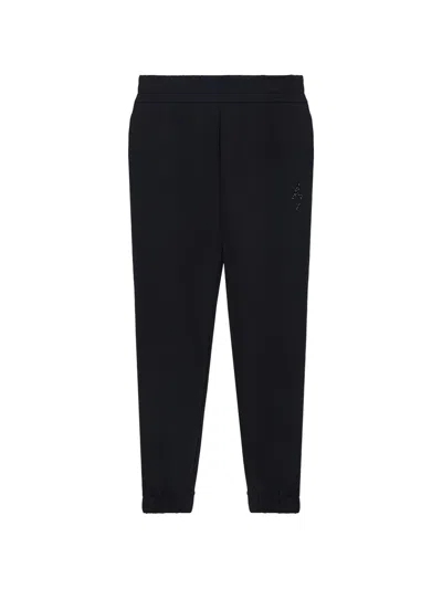 Armani Exchange Rhinestone-logo Track Pants In Black