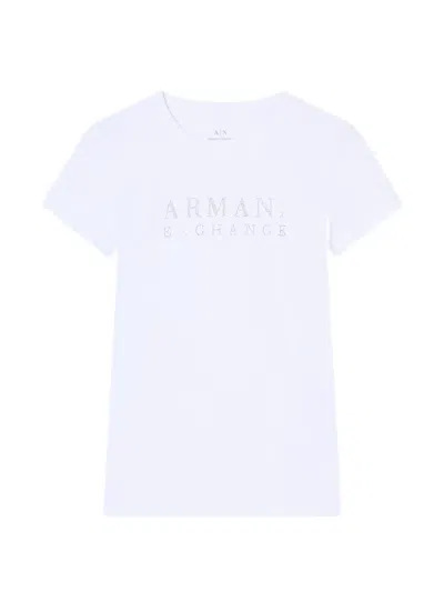 Armani Exchange T-shirt Woman Color White In Metallic