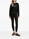 Armani Exchange Ribbed Crew-neck Sweatshirt In Black