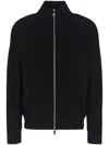 Armani Exchange Zip-up Knitted Jacket In 黑色