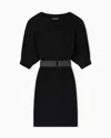 Armani Exchange Ribbed Midi Dress With Belt