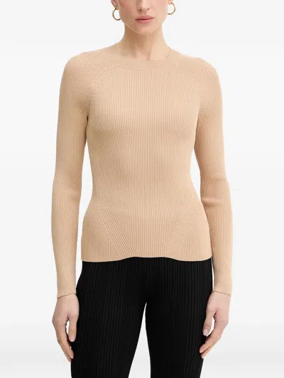 Armani Exchange Ribbed Sweater In Neutral