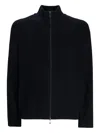Armani Exchange Ribbed Zip-up Cardigan In Blue