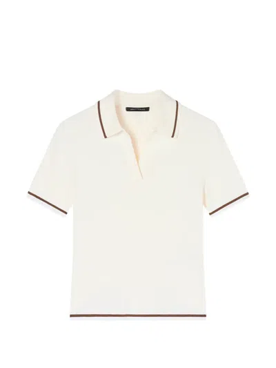 Armani Exchange Ribbed-knit Contrast-tipping Top In White