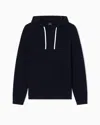 Armani Exchange Rice Stitch Hooded Sweater In Black
