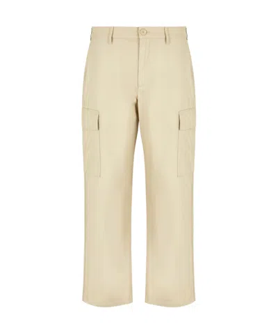 Armani Exchange Ripstop Straight Cargo Trousers In Nude
