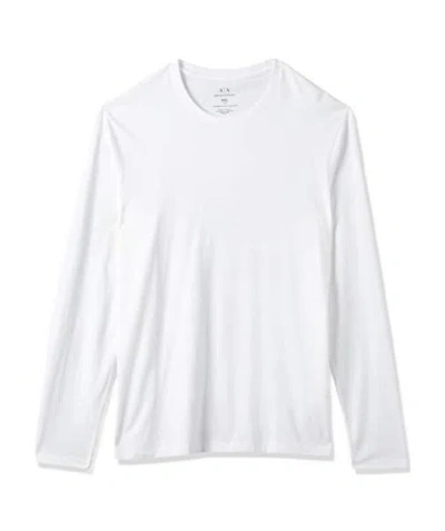 Armani Exchange Round Collar And Long-sleeved T-shirt In White