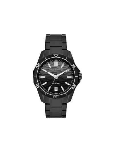 Armani Exchange Round Face 44mm In Black