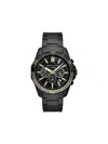 Armani Exchange Multifunction Gunmetal Stainless Steel Watch In Black
