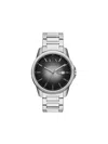 Armani Exchange Three-hand Stainless Steel Watch With Day And Date In Metallic