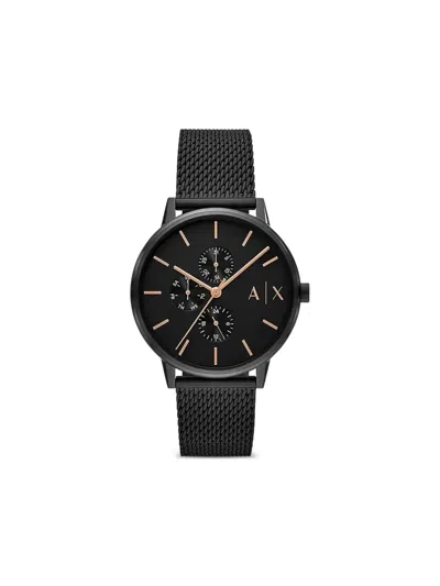 Armani Exchange Round-face Set 42mm In Black