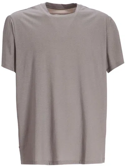 Armani Exchange Round-neck Cotton T-shirt In Grey