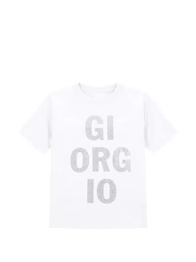 Armani Exchange Round-neck Short-sleeve T-shirt In White