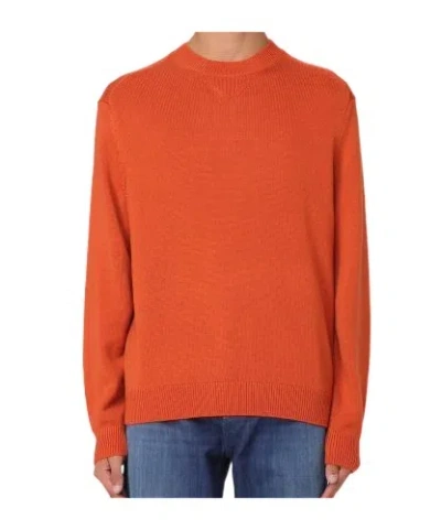 Armani Exchange Round Neck Sweater In Orange