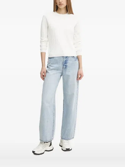 Armani Exchange Round-neck Sweater In White