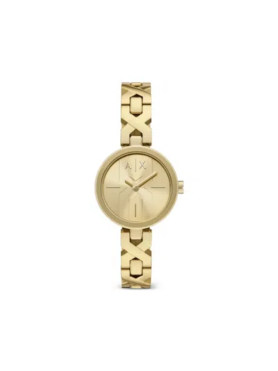 Armani Exchange Round-shape 32mm Watch In Gold
