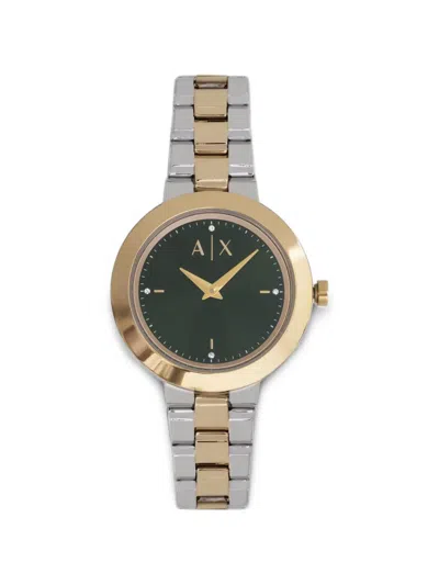 Armani Exchange Round-face 36mm Watch In Green