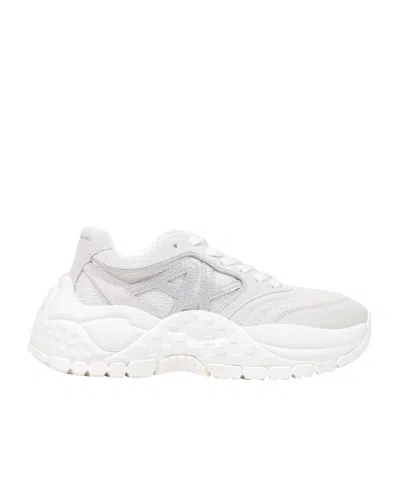 Armani Exchange Round-toe Lace-up Sneakers In White