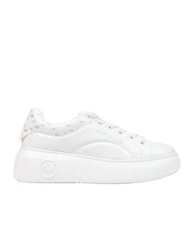Armani Exchange Round-toe Sneakers In White