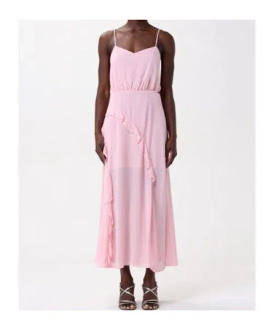 Armani Exchange Ruffle-edge Dress In Pink