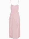 Armani Exchange Ruffle-edge Dress In Pink