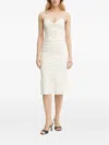 Armani Exchange Ruffle-hem Midi Skirt In Neutral