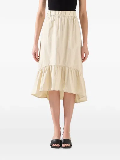 Armani Exchange Ruffled Asymmetric Skirt In Neutral