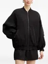 Armani Exchange Ruffled Bomber Jacket In Black