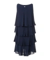 Armani Exchange Ruffled Crepe Short Dress In Black