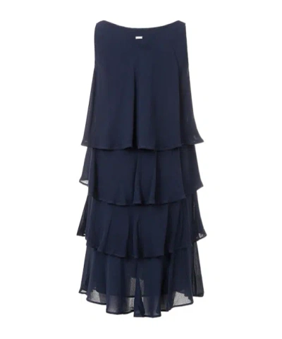 Armani Exchange Ruffled Crepe Short Dress In Black
