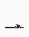 Armani Exchange Striped Slides In Black