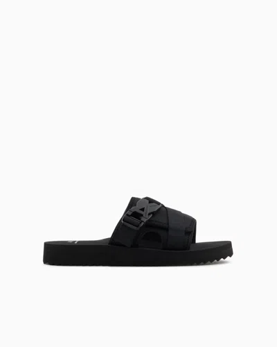 Armani Exchange Sandals In Black