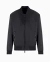Armani Exchange Satin Bomber Jacket With Blurred Back Logo In Black