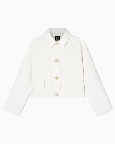 Armani Exchange Satin Fabric Blouson In White