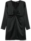 Armani Exchange Satin Mini Dress In Black
