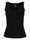 Armani Exchange Scoop-neck Top In Black