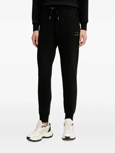 Armani Exchange Scuba Logo-embroidered Drawstring Track Pants In Black