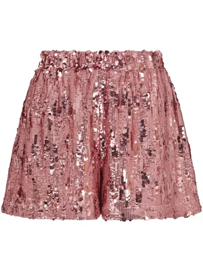 Armani Exchange Sequin-embellished Shorts In Purple