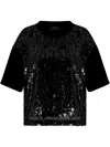Armani Exchange Sequin-embellished T-shirt In Black