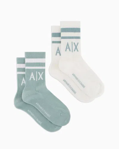 Armani Exchange Set Mit 2 Paar Socken Aus Baumwollmischung Mit Logo In Hellblau