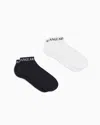 Armani Exchange Logo-intarsia Ankle Socks In Navy Blue