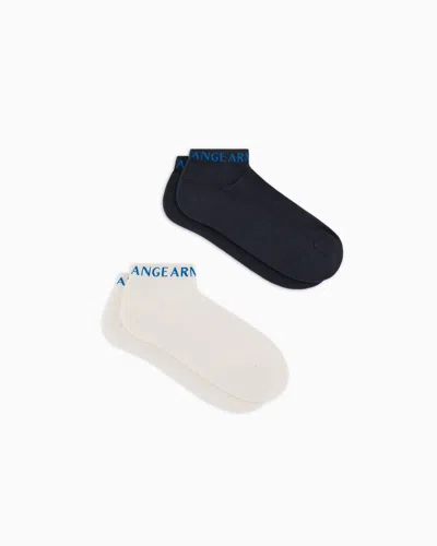 Armani Exchange Set Of 2 Pairs Of Socks With Logo In White