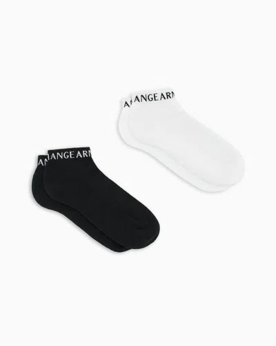 Armani Exchange Set Of 2 Pairs Of Socks With Logo In White