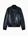 Armani Exchange Shiny Fabric Bomber Jacket In Black