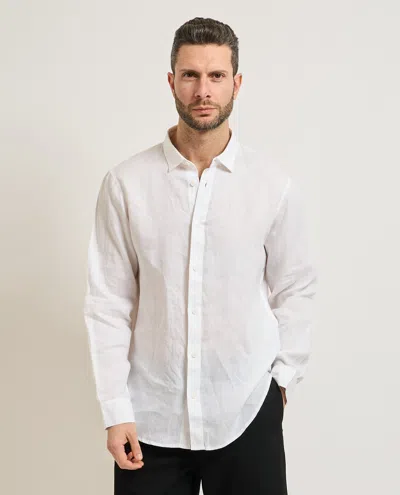 Armani Exchange White Minimalist Linen Shirt
